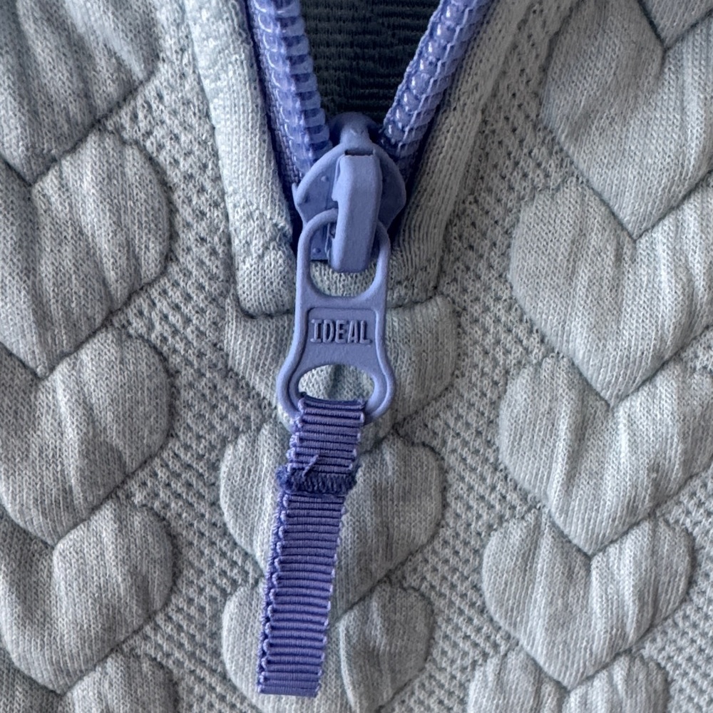 New Crewcuts from J. Crew Blue Heart Pattern Quarter Zip-Up Sweater - Picture 8 of 9